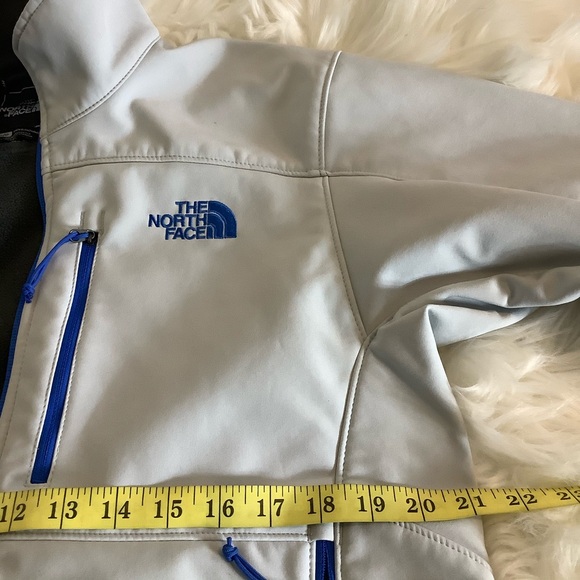 The North Face Windwall Full Zip Fleece lined Jacket Size Small Blue Trim - Picture 8 of 10